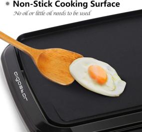 img 3 attached to 🌟 Aigostar 1500W Electric Griddle Nonstick Pancake Griddle Indoor Grill 8-Serving 5-Level Control with Adjustable Temperature & Oil Drip Tray for Easy Cleaning, 20” x 10” Family-Sized, Black