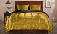 🛏️ experience ultimate comfort with hr luxury linen ultra soft luxury satin 3-piece comforter set in oversized queen, gold logo