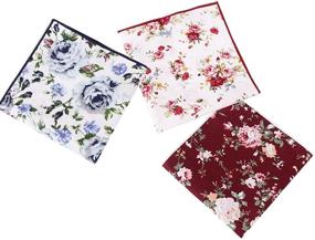 img 2 attached to BonjourMrsMr Business Casual Floral Handkerchiefs Men's Accessories