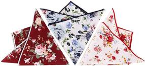 img 3 attached to BonjourMrsMr Business Casual Floral Handkerchiefs Men's Accessories
