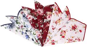 img 4 attached to BonjourMrsMr Business Casual Floral Handkerchiefs Men's Accessories
