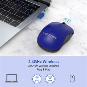 img 3 attached to TECKNET 2.4G Omni Small Portable Wireless Optical Mouse with USB Nano Receiver - 18 Month Battery Life for Laptop, PC, Computer, Notebook, Mac (Blue)