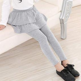 img 2 attached to Auranso Little Footless Stretchy Leggings: Perfect Girls' Clothing for Stylish Comfort