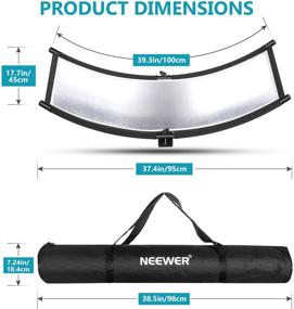 img 3 attached to 📸 Neewer Clamshell Light Reflector/Diffuser for Studio Video and Photography with Carrying Bag - 39x18Inch/100x45CM Arclight Curved Eyelighter Lighting Reflector in Black, White, Gold, Silver