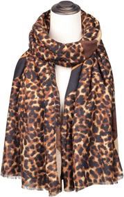 img 2 attached to 🐆 Women's Cheetah Print Scarf - Lightweight Animal Scarves, Large Wrap Shawl