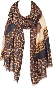 img 4 attached to 🐆 Women's Cheetah Print Scarf - Lightweight Animal Scarves, Large Wrap Shawl