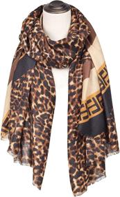 img 3 attached to 🐆 Women's Cheetah Print Scarf - Lightweight Animal Scarves, Large Wrap Shawl