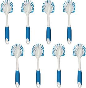 img 4 attached to 🧽 PHYEX 8-Pack Kitchen Cleaning Scrub Brush Set - Ideal for Dishes, Pots, Pans, Sinks, and Bathrooms. Features Comfortable Long Handle for Effortless Cleaning