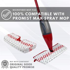 img 2 attached to 🧹 Promist Max-Compatible Washable Spray Mop Refills - Reusable Pads Replacement Head (Pack of 4)