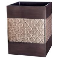 🗑️ creative scents dahlia bathroom trash can - stylish decorative wastebasket - durable waste paper baskets design - space-friendly bath rubbish dust bin - elegant shower decor (brown) logo