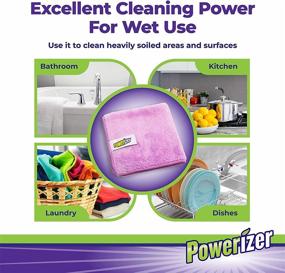 img 3 attached to Powerizer Ultra Plush Microfiber Cloth Pack of 6 - All Purpose Cleaning Towel Set, No Streaking or Scratching, Wet/Dry Use - 30x30cm