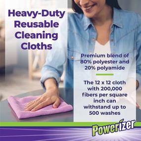 img 1 attached to Powerizer Ultra Plush Microfiber Cloth Pack of 6 - All Purpose Cleaning Towel Set, No Streaking or Scratching, Wet/Dry Use - 30x30cm