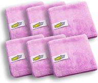 powerizer ultra plush microfiber cloth pack of 6 - all purpose cleaning towel set, no streaking or scratching, wet/dry use - 30x30cm logo