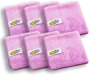 img 4 attached to Powerizer Ultra Plush Microfiber Cloth Pack of 6 - All Purpose Cleaning Towel Set, No Streaking or Scratching, Wet/Dry Use - 30x30cm