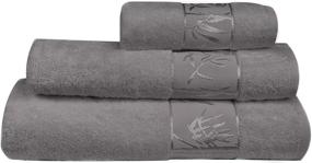 img 4 attached to Premium Marmaris Co. Bamboo Towels - Set of 3 Extra Large 🎋 Luxury Bath, Face, and Hand Towels - Soft, Absorbent, Lightweight, Sustainable - Light Charcoal