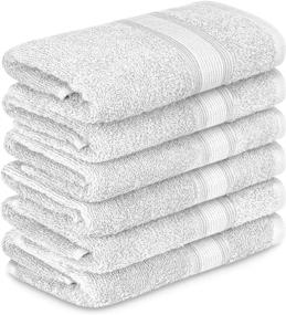 img 3 attached to 🏨 Adobella 6-Pack Cotton Hand Towels, Premium Combed, 16x28 Inches, Super Soft & Absorbent, Quick Dry, Hotel Spa Quality, White