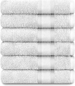 img 4 attached to 🏨 Adobella 6-Pack Cotton Hand Towels, Premium Combed, 16x28 Inches, Super Soft & Absorbent, Quick Dry, Hotel Spa Quality, White