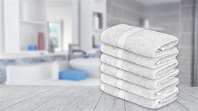 img 1 attached to 🏨 Adobella 6-Pack Cotton Hand Towels, Premium Combed, 16x28 Inches, Super Soft & Absorbent, Quick Dry, Hotel Spa Quality, White