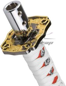 img 2 attached to EzAuto Wrap 10cm White Red Shift Knob Samurai Sword Alloy Katana - Universal Adapter Included