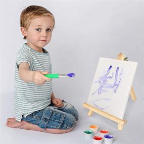 img 2 attached to 🎨 Dolicer Wooden Easel Stand 3 Pack: Adjustable Tabletop Easels for Artists, Adults & Kids - Portable & Sturdy Wood Tripod Easels for Canvas, Painting, and Displaying Photos
