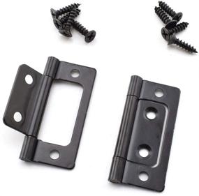 img 3 attached to 🚪 SDTC 4-Pack Non-Mortise Door Hinges - Bifold Butt Cabinet Hinges for Furniture, Windows, Cupboards, etc. - 2" x 0.9", Black (Includes Screws)