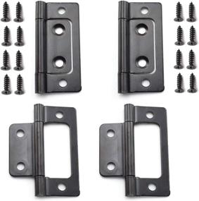 img 4 attached to 🚪 SDTC 4-Pack Non-Mortise Door Hinges - Bifold Butt Cabinet Hinges for Furniture, Windows, Cupboards, etc. - 2" x 0.9", Black (Includes Screws)