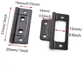 img 1 attached to 🚪 SDTC 4-Pack Non-Mortise Door Hinges - Bifold Butt Cabinet Hinges for Furniture, Windows, Cupboards, etc. - 2" x 0.9", Black (Includes Screws)