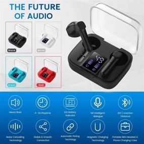 img 3 attached to 🎧 Taipow Wireless Earbuds Bluetooth 5.0 Headphones - High-Quality Stereo Sound, Built-in Mic, 20H Playtime, Wireless Charging Case & Power Display - iPhone and Android Compatible, Black