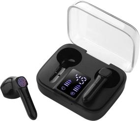 img 4 attached to 🎧 Taipow Wireless Earbuds Bluetooth 5.0 Headphones - High-Quality Stereo Sound, Built-in Mic, 20H Playtime, Wireless Charging Case & Power Display - iPhone and Android Compatible, Black