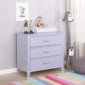 img 1 attached to Dream On Me Universal 3-Drawer Lavender Ice Dresser - Mid Century Modern Kids Bedroom Chest (Model 600-LI)