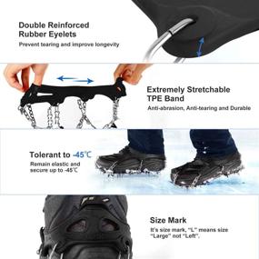 img 1 attached to 👟 Unigear Traction Cleats: 18-Spike Ice Snow Grips for Walking, Jogging, Climbing & Hiking - Enhanced Grip & Safety