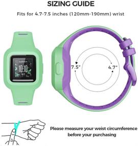 img 1 attached to NotoCity Garmin Vivofit Jr. 3 Bands: Soft Silicone Wristbands for Kids, Green-Purple Replacement Straps