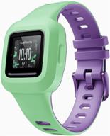 notocity garmin vivofit jr. 3 bands: soft silicone wristbands for kids, green-purple replacement straps logo