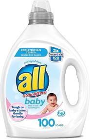 img 4 attached to 👶 All Liquid Laundry Detergent: Gentle, Unscented & Hypoallergenic for Baby, 2X Concentrated - 100 Loads!