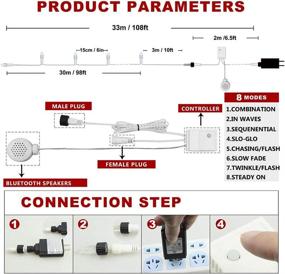 img 1 attached to 🎵 Enhance Your Celebrations with MYGOTO LED String Lights: Blue Speaker Music Sound, 200 LED Fairy Lights for Weddings, Parties, Gardens, Bedrooms, and Christmas Decorations!