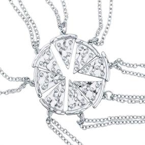 img 2 attached to LUX ACCESSORIES BFF Best Friends Forever 8PC Pizza Pie Slice Necklace Set - Perfect Friendship Jewelry