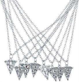 img 3 attached to LUX ACCESSORIES BFF Best Friends Forever 8PC Pizza Pie Slice Necklace Set - Perfect Friendship Jewelry