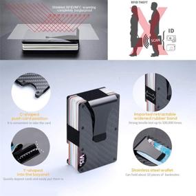 img 2 attached to 🧧 Carbon Fiber Minimalist Wallet for Men: Sleek Men's Accessory for Cards, Cash, and Organization