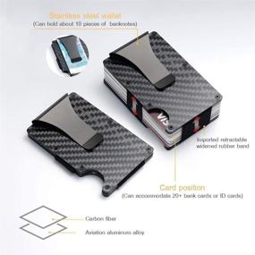 img 1 attached to 🧧 Carbon Fiber Minimalist Wallet for Men: Sleek Men's Accessory for Cards, Cash, and Organization