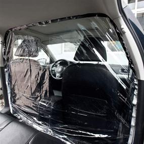 img 4 attached to 🚕 REKOBON Car Taxi Isolation Film: Transparent Protective Cover for Front and Rear, Anti-Saliva Partition Screen Net