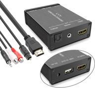 🔊 извлекатель аудио hdmi: конвертирует hdmi в hdmi и оптическое аудио, поддержка стерео-звука 3,5, 1080p/3d - идеально подходит для fire stick, roku, chrome stick (с выходом usb 1a) логотип