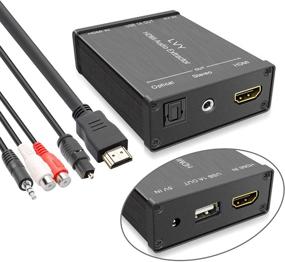 img 4 attached to 🔊 Извлекатель аудио HDMI: Конвертирует HDMI в HDMI и оптическое аудио, поддержка стерео-звука 3,5, 1080P/3D - идеально подходит для Fire Stick, Roku, Chrome Stick (с выходом USB 1A)