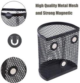 img 2 attached to 📎 2-Pack Vetoo Magnetic Pencil Holder and Marker Organizer with Strong Magnet - Mesh Storage Basket for Refrigerator, Whiteboard, Locker - Office Supplies and Locker Accessories