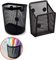 📎 2-pack vetoo magnetic pencil holder and marker organizer with strong magnet - mesh storage basket for refrigerator, whiteboard, locker - office supplies and locker accessories логотип