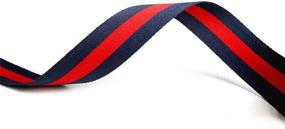 img 2 attached to Christmas Grosgrain Ribbon Striped in Dark Blue and Red - 3/8" x 50 yd by Ornerx