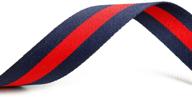 christmas grosgrain ribbon striped in dark blue and red - 3/8" x 50 yd by ornerx logo