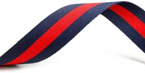 img 4 attached to Christmas Grosgrain Ribbon Striped in Dark Blue and Red - 3/8" x 50 yd by Ornerx