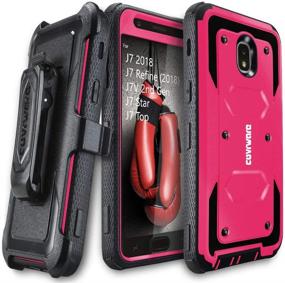 img 4 attached to 📱 COVRWARE Galaxy J7 2018/J7 Refine/J7V 2nd Gen/J7 Star/J7 Top/J7 Crown Case (Pink) - Heavy Duty Armor Case with Screen Protector, Belt Clip Holster, and Kickstand