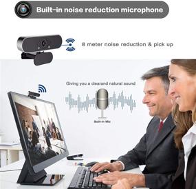 img 1 attached to 🎥 High-Quality Full HD Webcam with Microphone - 1080P Desktop Computer Webcam, USB Plug and Play, Wide Angle Streaming Webcam with Tripod and Privacy Cover for Video Calling, Recording, and Conferencing