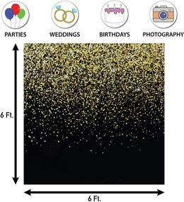 img 2 attached to 📸 6ft x 6ft Black and Gold Photo Booth Backdrop - Ideal Party Decor for Birthday, Christmas, New Years Eve, Bachelorette, Weddings, Graduation, Prom, Gatsby Photo Booth
